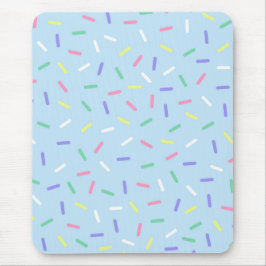 Blauwe regenboog strooit confetti leuk kleurrijk muismat