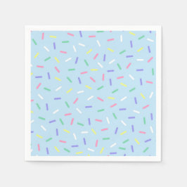Blauwe regenboog strooit confetti leuk kleurrijk servet