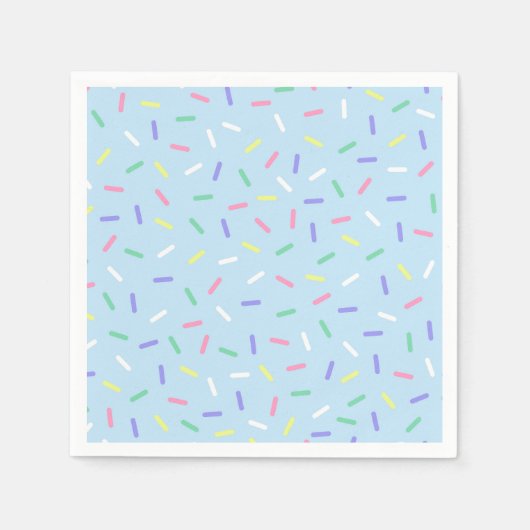 Blauwe regenboog strooit confetti leuk kleurrijk servet (Voorkant)