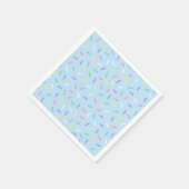 Blauwe regenboog strooit confetti leuk kleurrijk servet (Hoek)