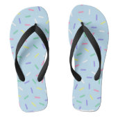 Blauwe regenboog strooit confetti leuk kleurrijk teenslippers (Voetbed)