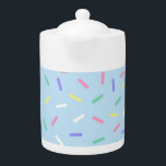 Blauwe regenboog strooit confetti leuk kleurrijk theepot<br><div class="desc">Blauwe regenboog strooit confetti leuk kleurrijk</div>