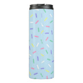 Blauwe regenboog strooit confetti leuk kleurrijk thermosbeker (Achterkant)