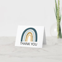 Blauwe regenboog verjaardag dank u kaart