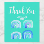 Blauwe regenboog wijn etiket (Enkel label)