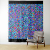 Blauwe regenbooggreep wandkleed (In situ)