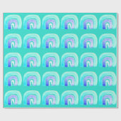 Blauwe regenboogliefde waterverf cadeaupapier (Vlak)