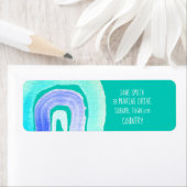 Blauwe regenboogliefde waterverf etiket (Insitu)