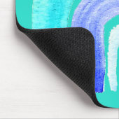 Blauwe regenboogliefde waterverf muismat (Hoek)