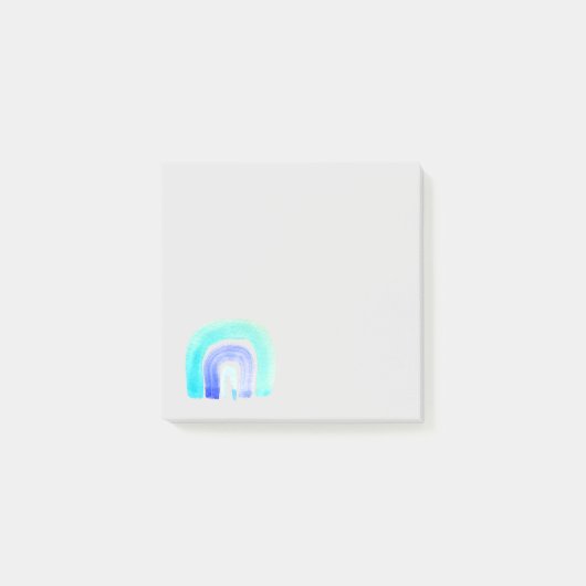 Blauwe regenboogliefde waterverf post-it® notes (Voorkant)