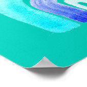 Blauwe regenboogliefde waterverf poster (Hoek)