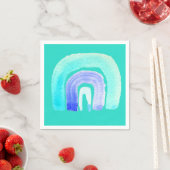 Blauwe regenboogliefde waterverf servet (Insitu)