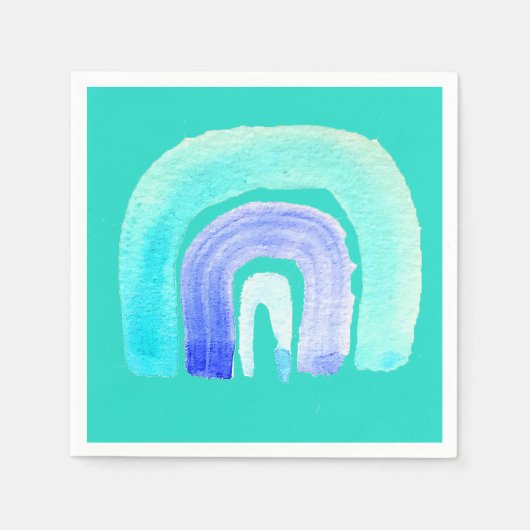 Blauwe regenboogliefde waterverf servet (Voorkant)