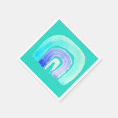 Blauwe regenboogliefde waterverf servet (Hoek)