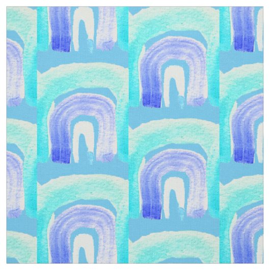 Blauwe regenboogliefde waterverf stof (Swatch)