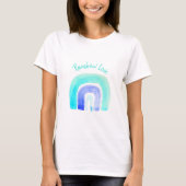 Blauwe regenboogliefde waterverf t-shirt (Voorkant)