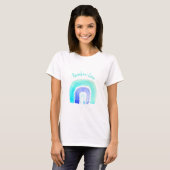 Blauwe regenboogliefde waterverf t-shirt (Voorkant volledig)