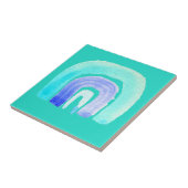 Blauwe regenboogliefde waterverf tegeltje (Zijkant)