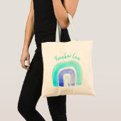 Blauwe regenboogliefde waterverf tote bag (Voorkant (product))