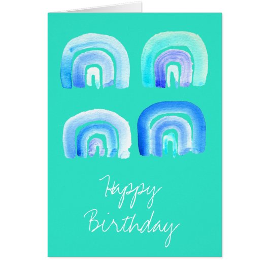 Blauwe regenboogretro turquoise (Voorkant)