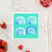 Blauwe regenboogretro turquoise servet (Insitu)