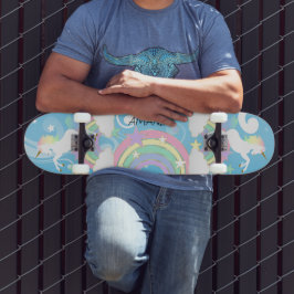 Blauwe regenboogskateboard persoonlijk skateboard
