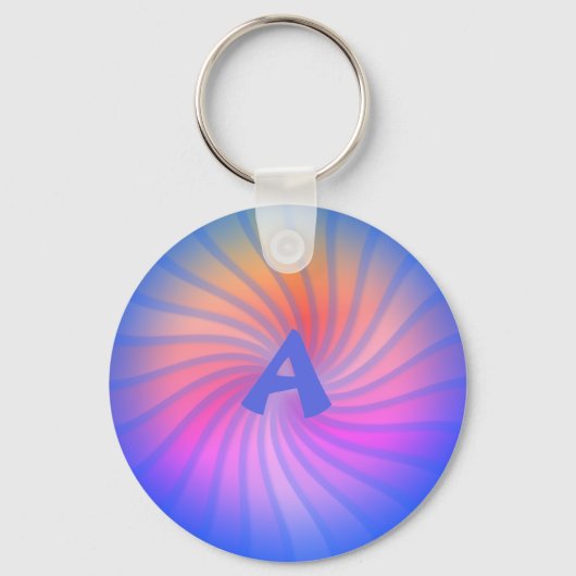 Blauwe regenboogspiraal -  sleutelhanger (Voorkant)
