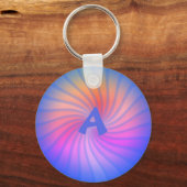 Blauwe regenboogspiraal -  sleutelhanger (Voorkant)