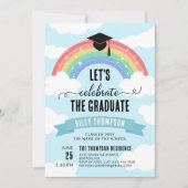 Blauwe regenboogwolken Laten we het Afstuderen vie Kaart (Voorkant)