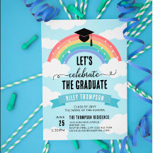 Blauwe regenboogwolken Laten we het Afstuderen vie