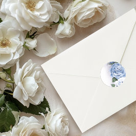 Blauwe Regency Bridgerton Roos Ronde Sticker