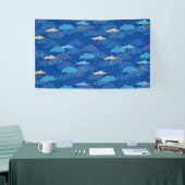 Blauwe regendag spandoek (Beurs)