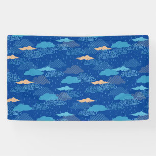 Blauwe regendag spandoek