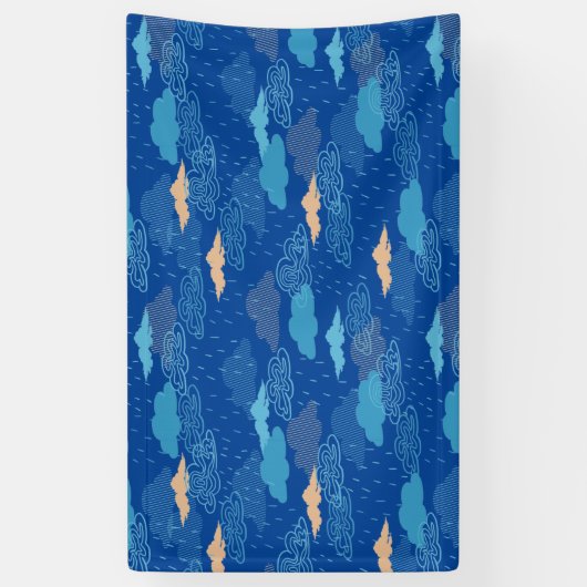 Blauwe regendag spandoek (Verticaal)