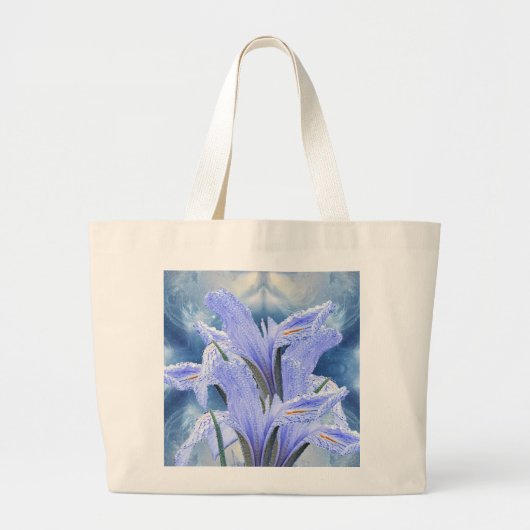 Blauwe regendruif Iris Grote Tote Bag (Voorkant)