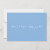 Blauwe regendruppels dank je wel bedankkaart (Achterkant)