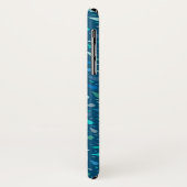 Blauwe regendruppels monogram Case-Mate iPhone case (Achterkant/links)