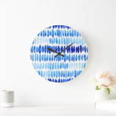 Blauwe regendruppels: Waterverf naadloos Abstract Grote Klok (Huis)