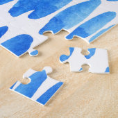 Blauwe regendruppels: Waterverf naadloos Abstract Legpuzzel (Zijkant)