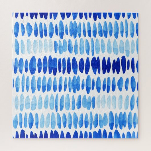 Blauwe regendruppels: Waterverf naadloos Abstract Legpuzzel (Verticaal)