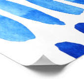 Blauwe regendruppels: Waterverf naadloos Abstract Poster (Hoek)