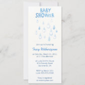 Blauwe regenval baby shower Uitnodiging (Voorkant)