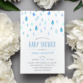 Blauwe regenval | Uitnodiging tot Baby shower