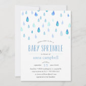 Blauwe regenval | Uitnodiging voor Baby Sprinkle (Voorkant)