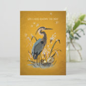 Blauwe Reiger Aanpasbare Kaart (Staand voorkant)