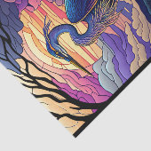 Blauwe reiger bij zonsondergang tissuepapier (Detail)