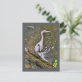 Blauwe reiger briefkaart (Staand voorkant)