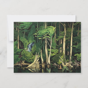 Blauwe Reiger Canadese Schilderij door A J Casson Briefkaart