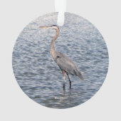 Blauwe Reiger dubbelzijdige plastic ornament (achterkant)