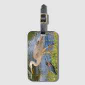 Blauwe reiger en groene reiger bagagelabel (Voorkant (verticaal))